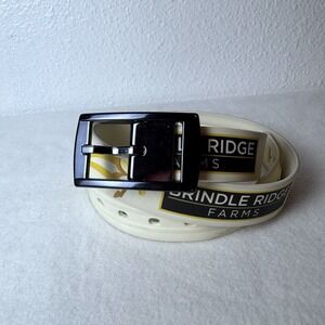 C4 Equestrian Belt Brindle Ridge Farms White Yellow Horse Adjustable READ